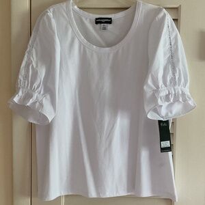 NWT KARL LAGERFELD White Short Sleeve Logo T-Shirt Size US XL